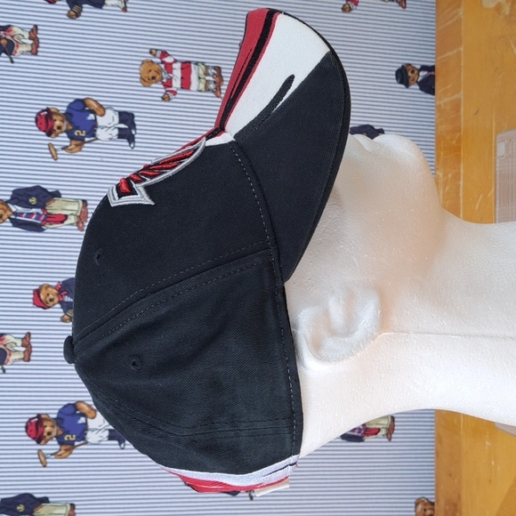 Y2K Atlanta Falcons Reebok stitched logo black & red AOP velcro tab NFL hat - Picture 4 of 10